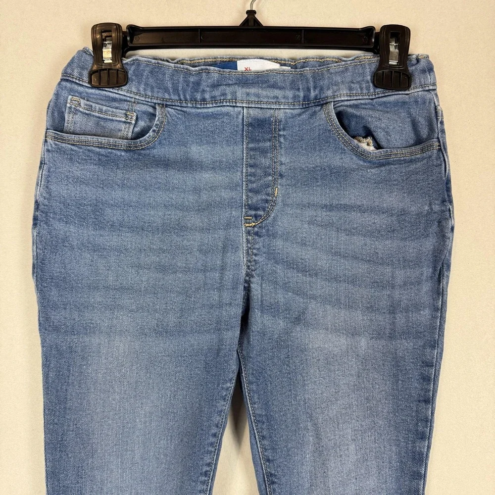 Old Navy Skinny Jeans Boys 14-16 Blue Wash Pull On Stretch Adjustable Waist
